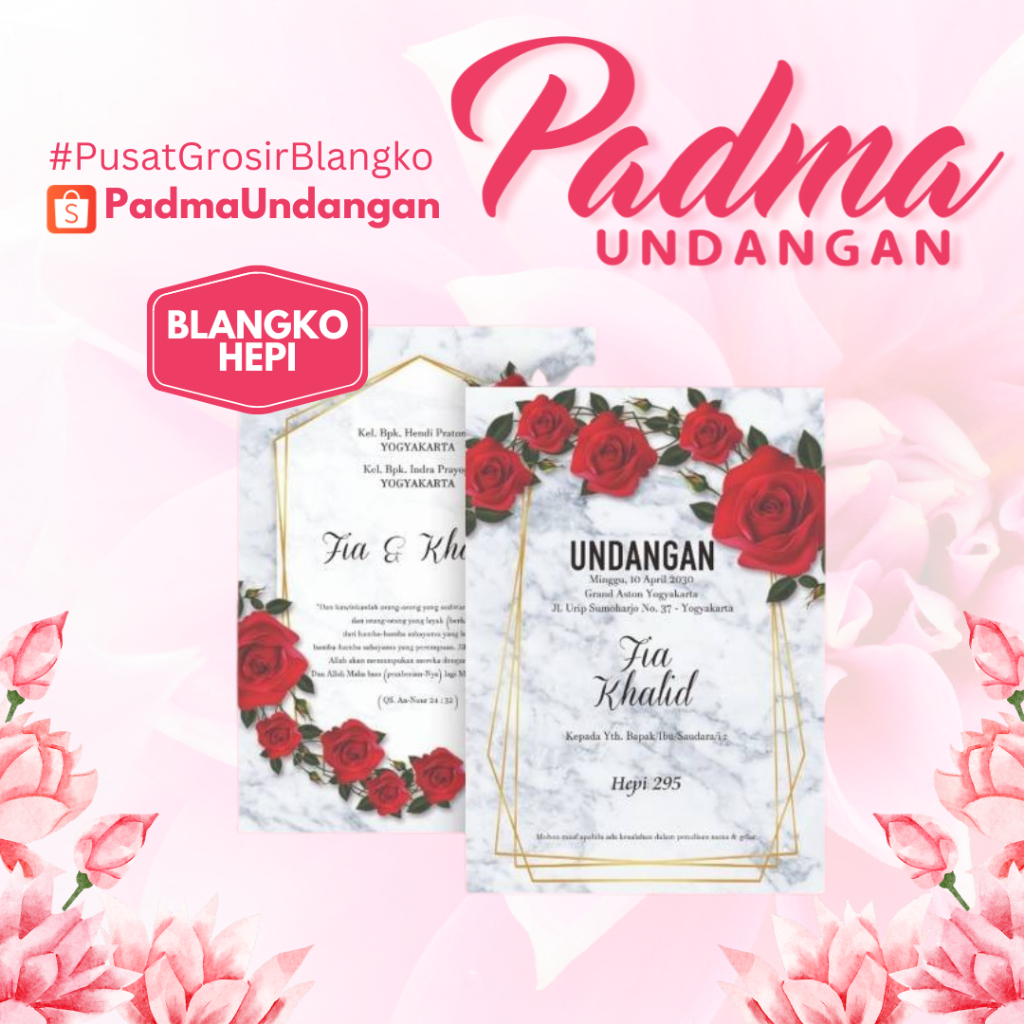 Blangko Undangan Hepi 295 | Padma Undangan