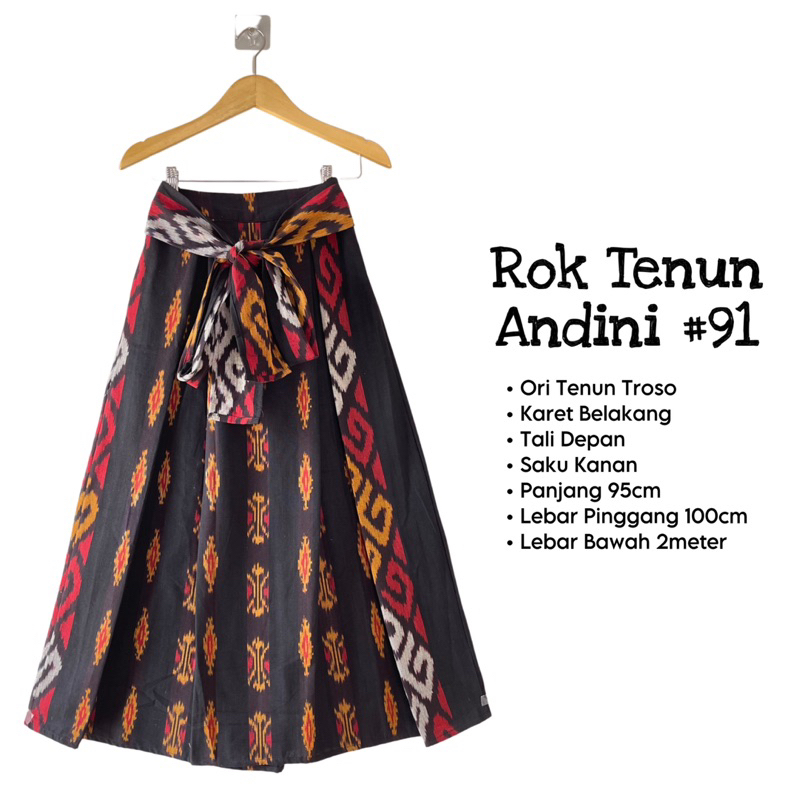 Rok Tenun Panjang Ori Tenun Troso - Rok Tenun Motif Ethnic - Rok Klok