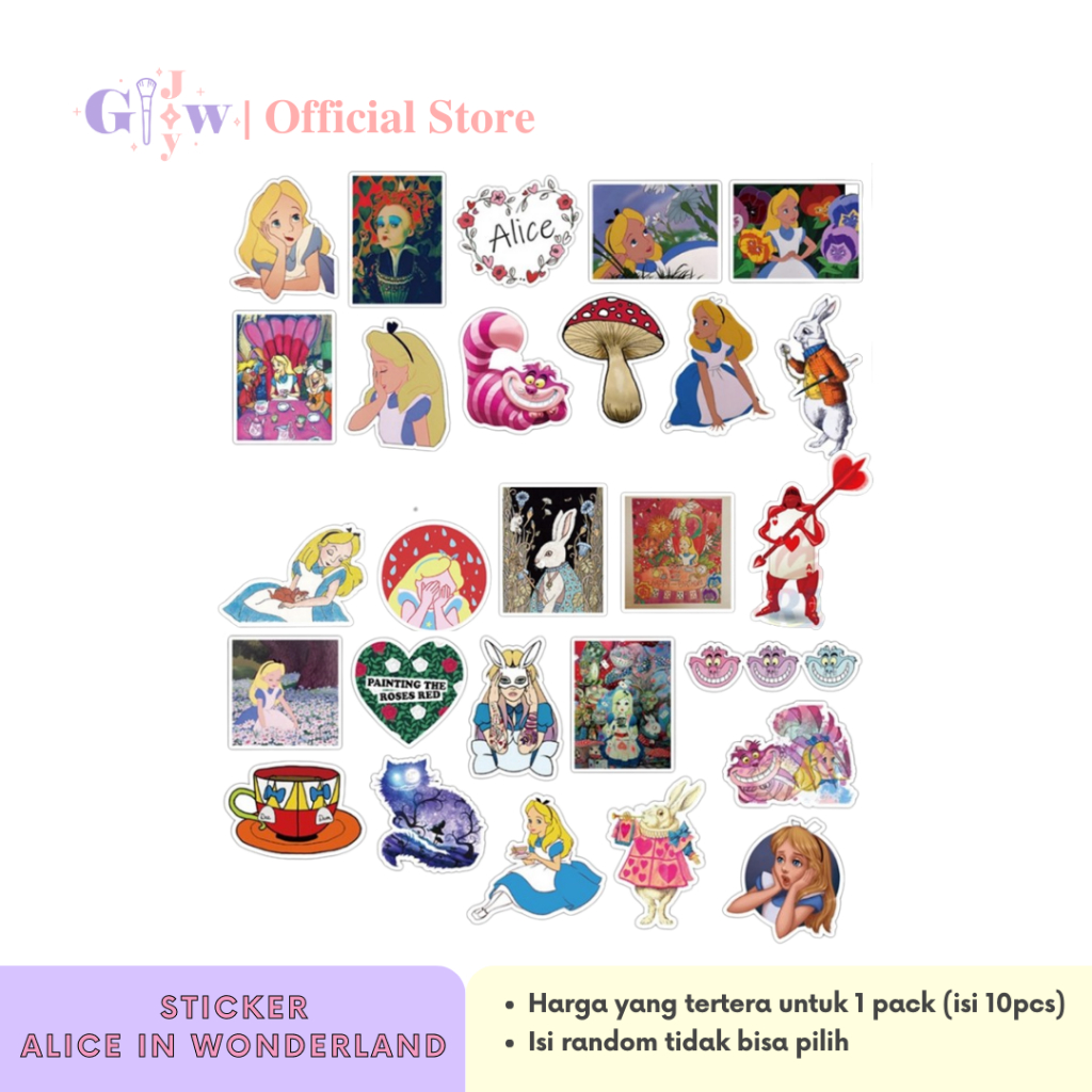 

A6025 STICKER 10PCS (ALICE IN WONDERLAND) anti air notebook scrapbook label tempel motif kartun superhero super hero unik lucu atk alat tulis kantor murah viral termurah kartun komputer leptop handphone hp smartphone koper laptop tembok kulkas disney