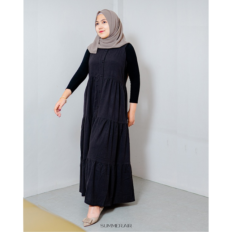 SUMMER.AIR Laura Dress Gamis Muslimah Bahan Linen Dress Muslimah Style