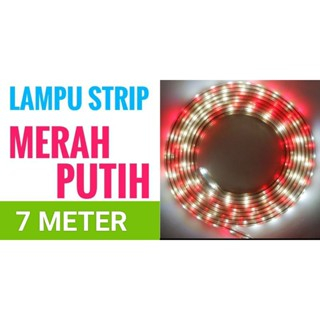 LAMPU LED STRIP MERAH PUTIH/LAMPU HIAS LED STRIP HUT RI PANJANG 7 METER