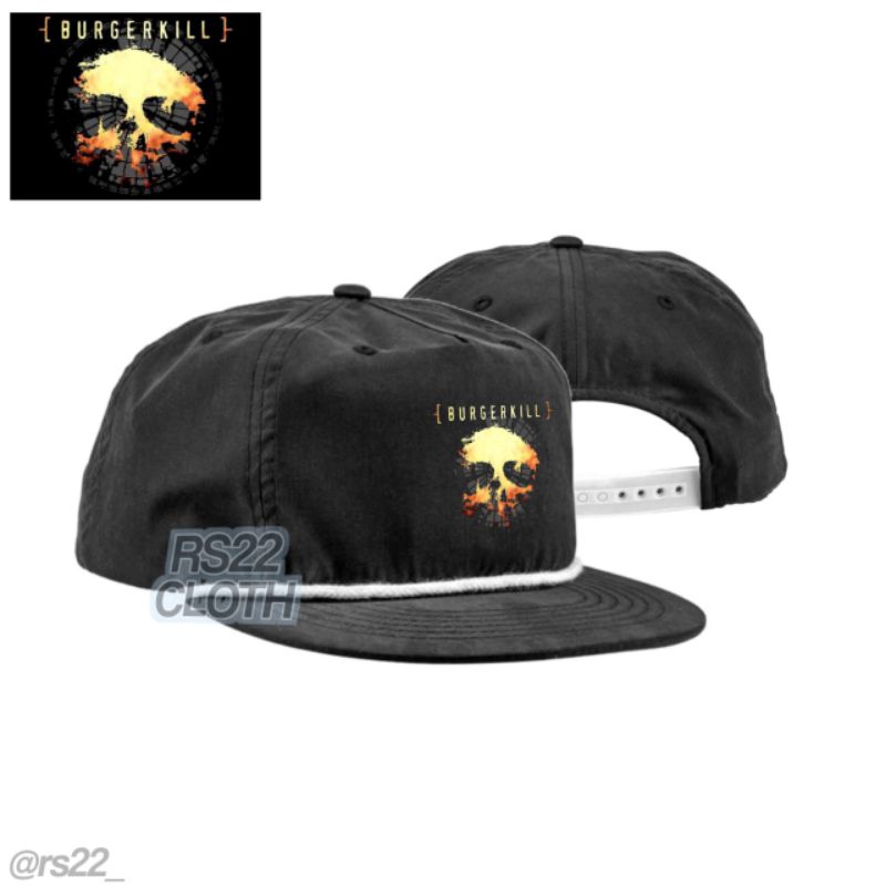 Topi Snapback Classic BURGERKIL/Topi Snapback Oldskool Premium/Topi Distro Pria Wanita Lokal Brand M