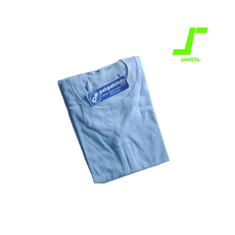 BAJU KAOS ANAK KIDS POLOS BIRU MUDA BABY LANGIT LENGAN PENDEK COTTON COMBED 30s PRIA WANITA PREMIUM 
