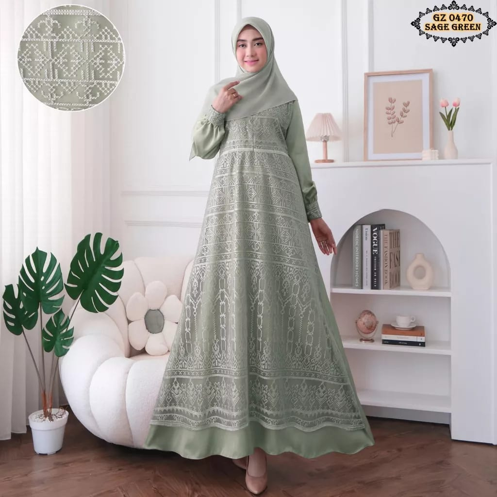 Gamis Brukat Organza Pesta Kondangan Gamis Hellen Dress Pesta Muslimah Belle Maxy Dress Kondangan Br