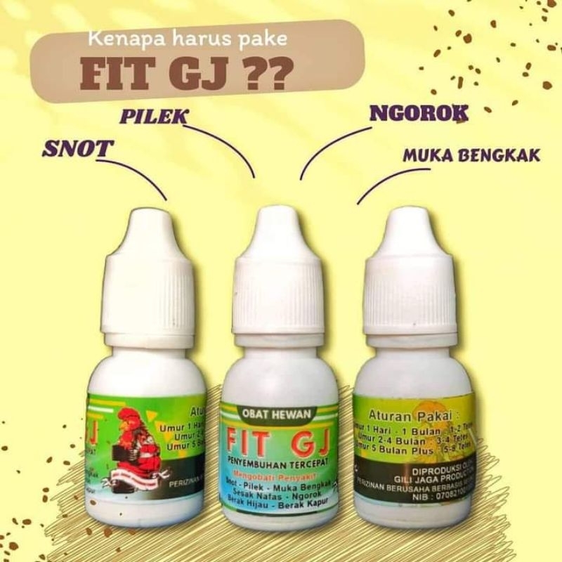 Fit GJ Obat ayam snot ngorok crd & pilek berak kapur
