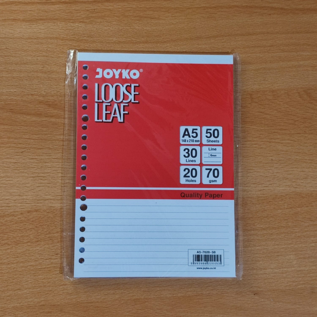 

Joyko Loose Leaf Isi Kertas File Binder A5 Rule Garis 50 Lembar