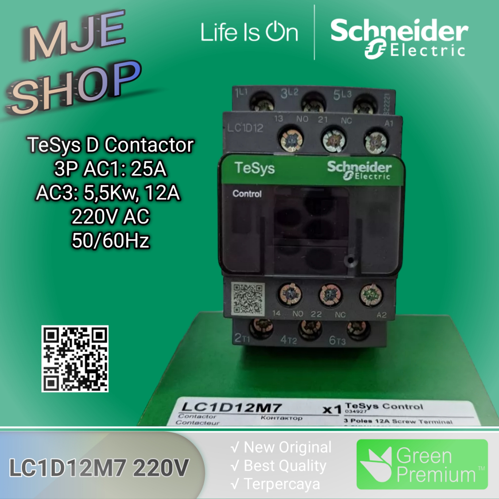 New kontaktor LC1D12M7 Schneider/Contaktor Lc1d12m7 220v 5,5kw LC1D12 original