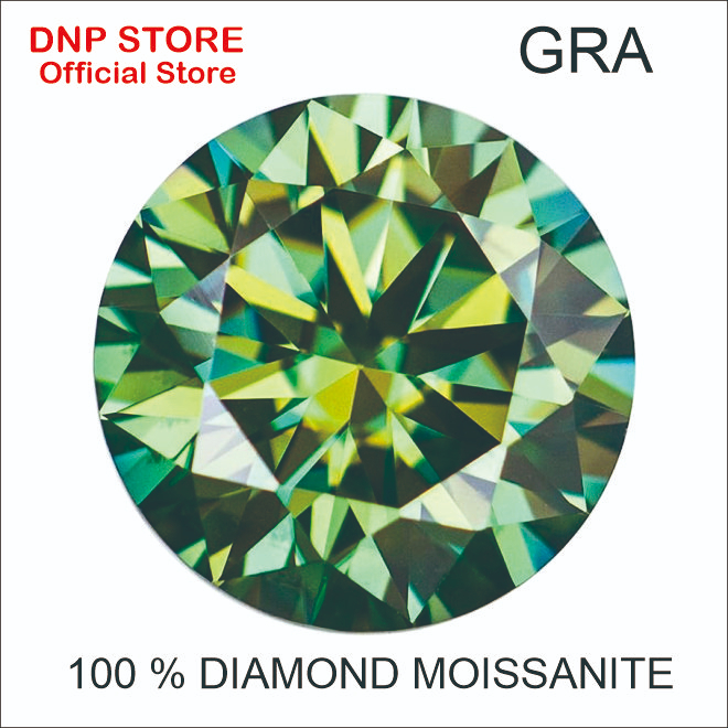 BERLIAN MOISSANITE HIJAU GREEN GRA - SERTIFIKAT