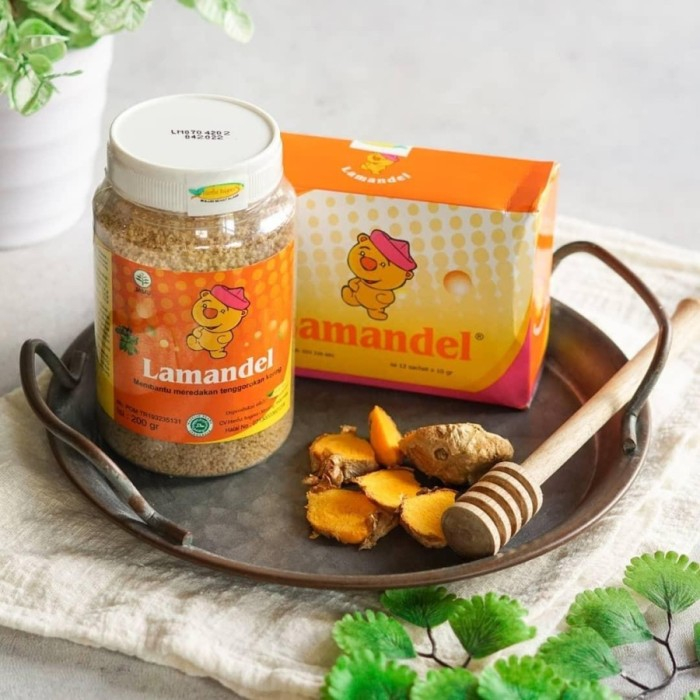 

Obat Herbal Amandel / Lamandel Kemasan Kotak Sachet dan Lamandel Botol