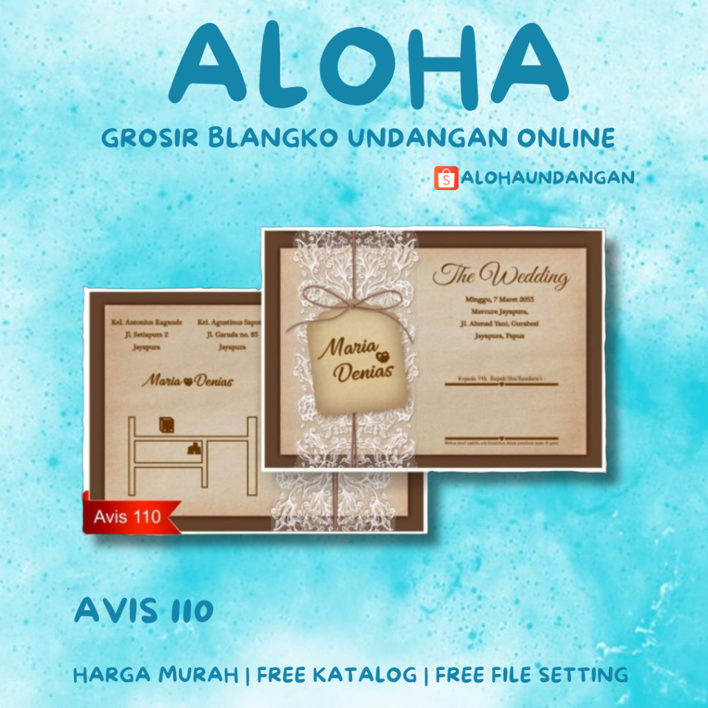 BLANGKO UNDANGAN NIKAH MURAH AVIS 110 | Aloha Undangan