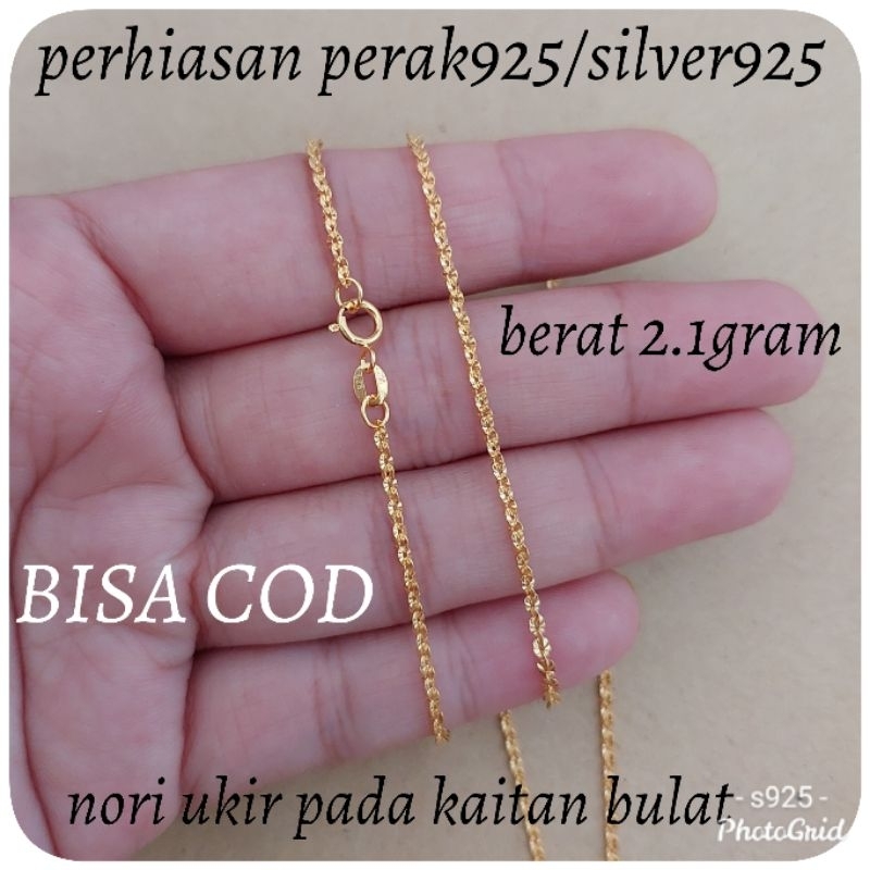 KALUNG NORI UKIR GOLD KAITAN BULAT PERAK 925 ASLI KL.
