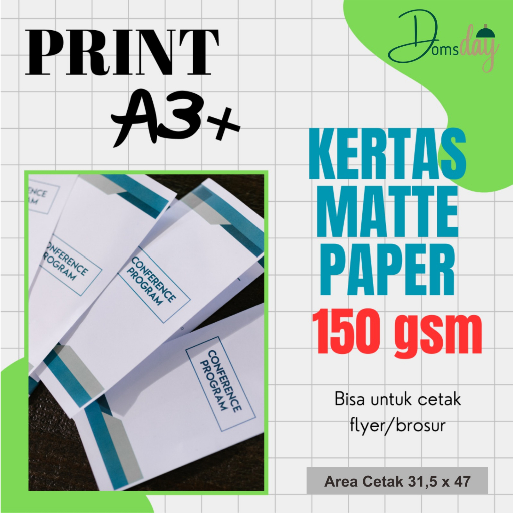 

[MURAH] PRINT MATTE PAPER 150 GSM A3+ | CETAK 1 SISI DAN 2 SISI + LAMINASI