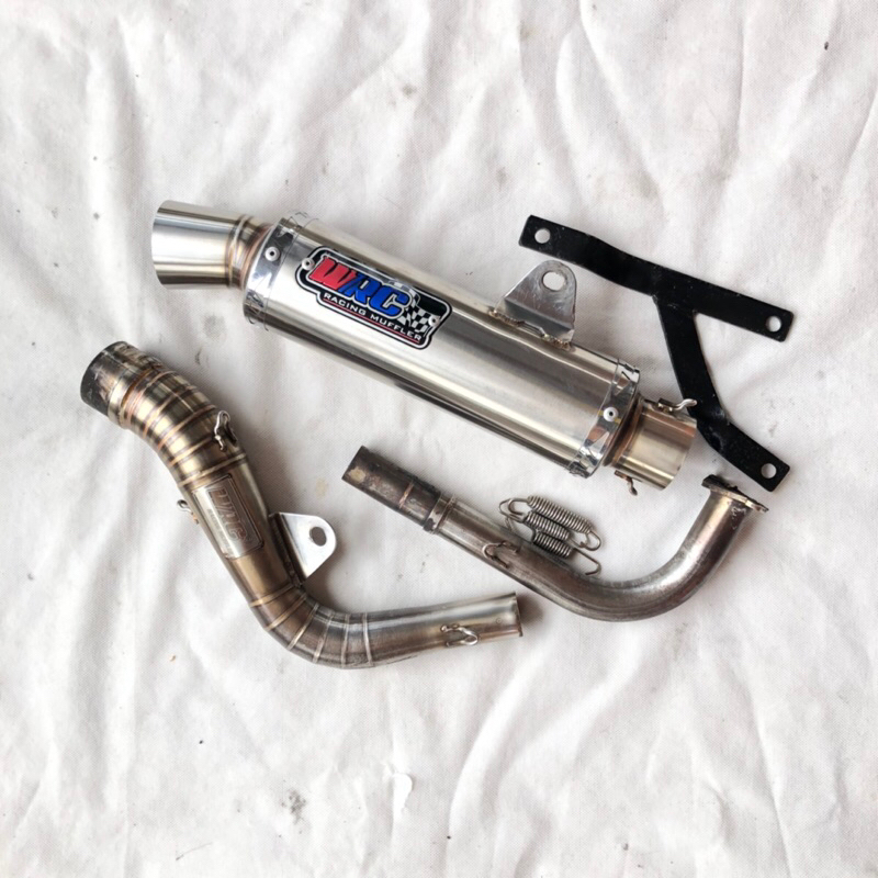 (SECOND ORIGINAL) Knalpot WRC WR8 Corong Thailand Fullsystem Honda 110 Beat Scoopy Spacy Vario Secon