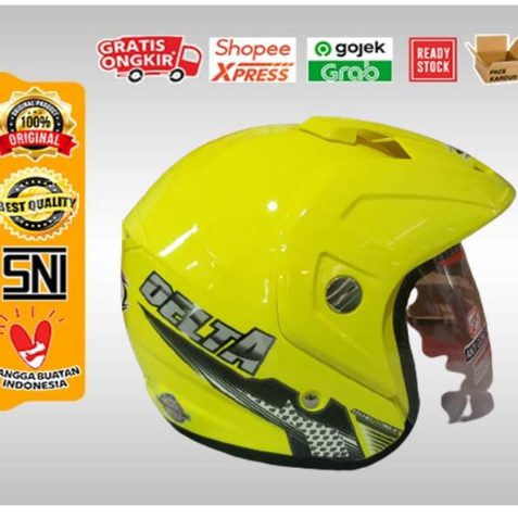 Helm half face GP Delta Stabillo Yellow