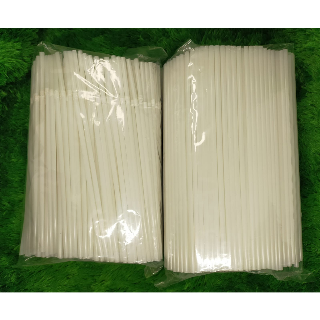 sedotan kiloan plastik 5mm bengkok dan polos 200/150 gram.