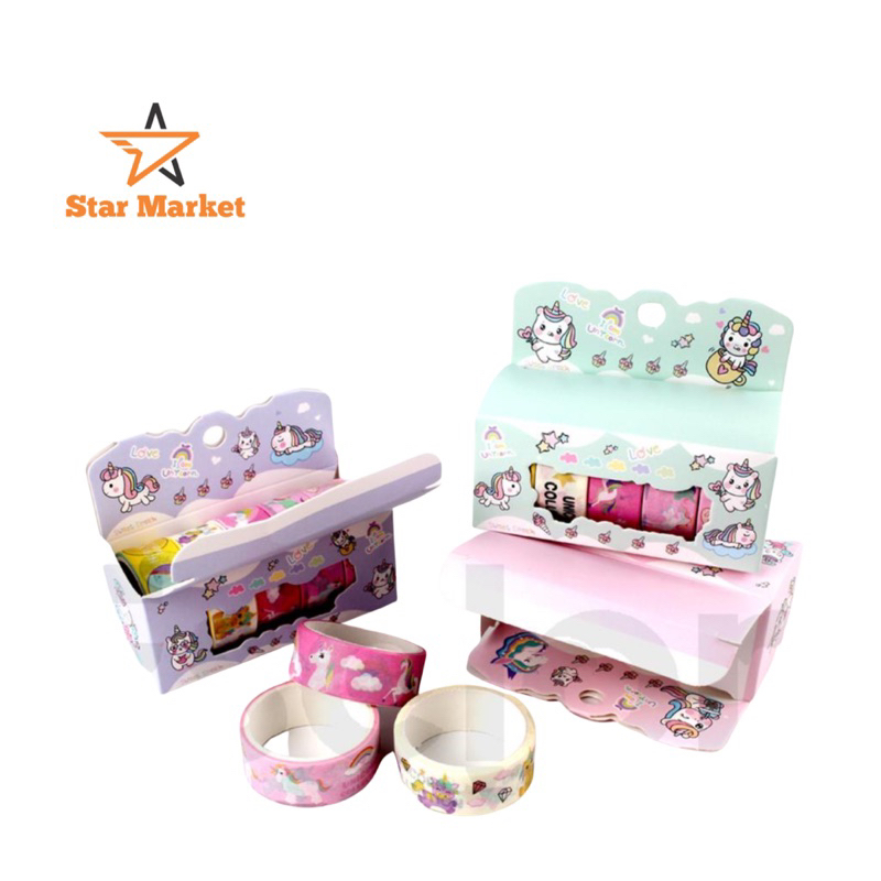 

SM - 1 BOX ISI 5 ROLL MASKING TAPE MOTIF UNICORN