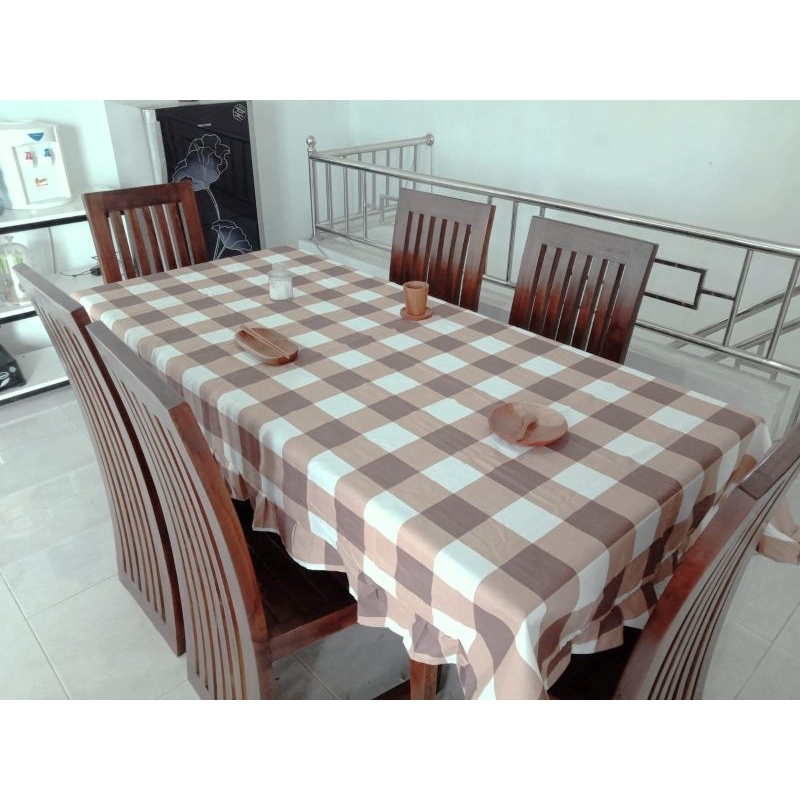 ✅️  Taplak Meja Makan Kain 4 dan 6 Kursi Murah COD Terlaris