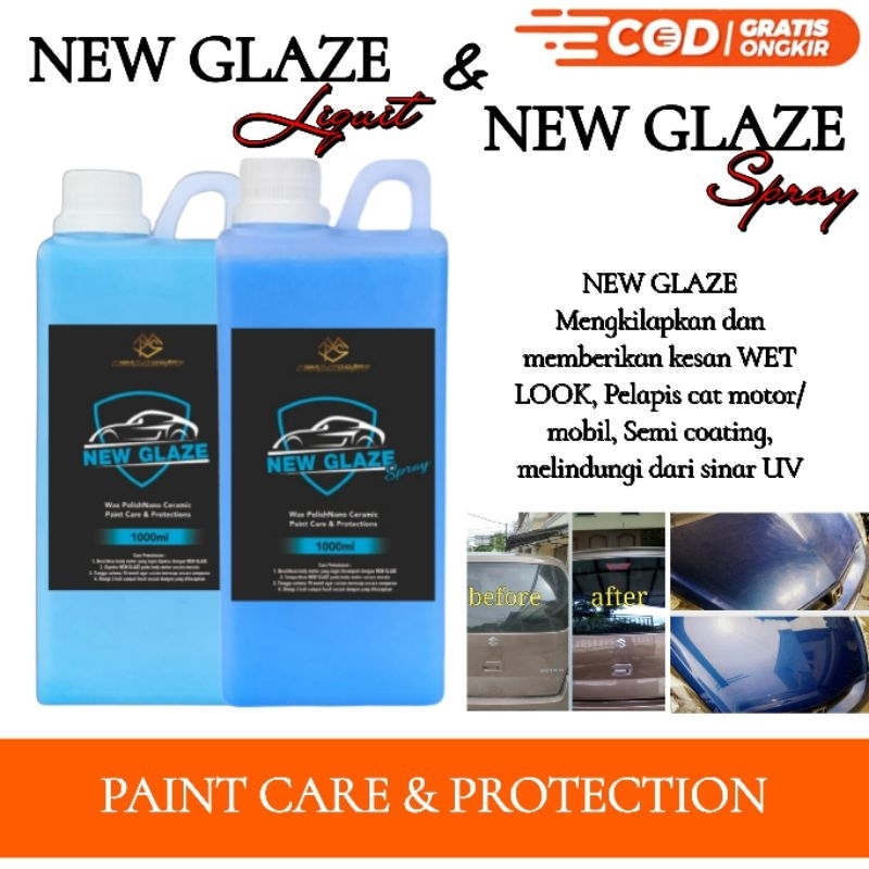NEW GLAZE Pengkilap Body Mobil Motor Permanen 1liter