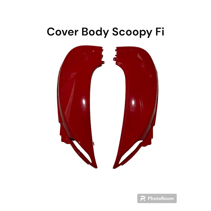 Cover body kanan kiri scoopy fi 2013 - 2016 kap rangka samping merah