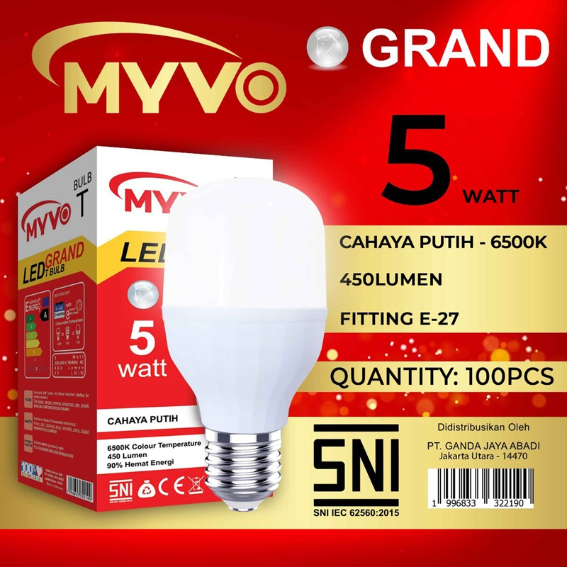 MYVO GRAND T BULB LAMPU LED HEMAT MURAH