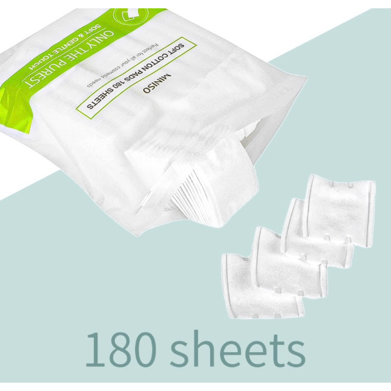 SOFT COTTON PADS MINISO KAPAS 180sheets