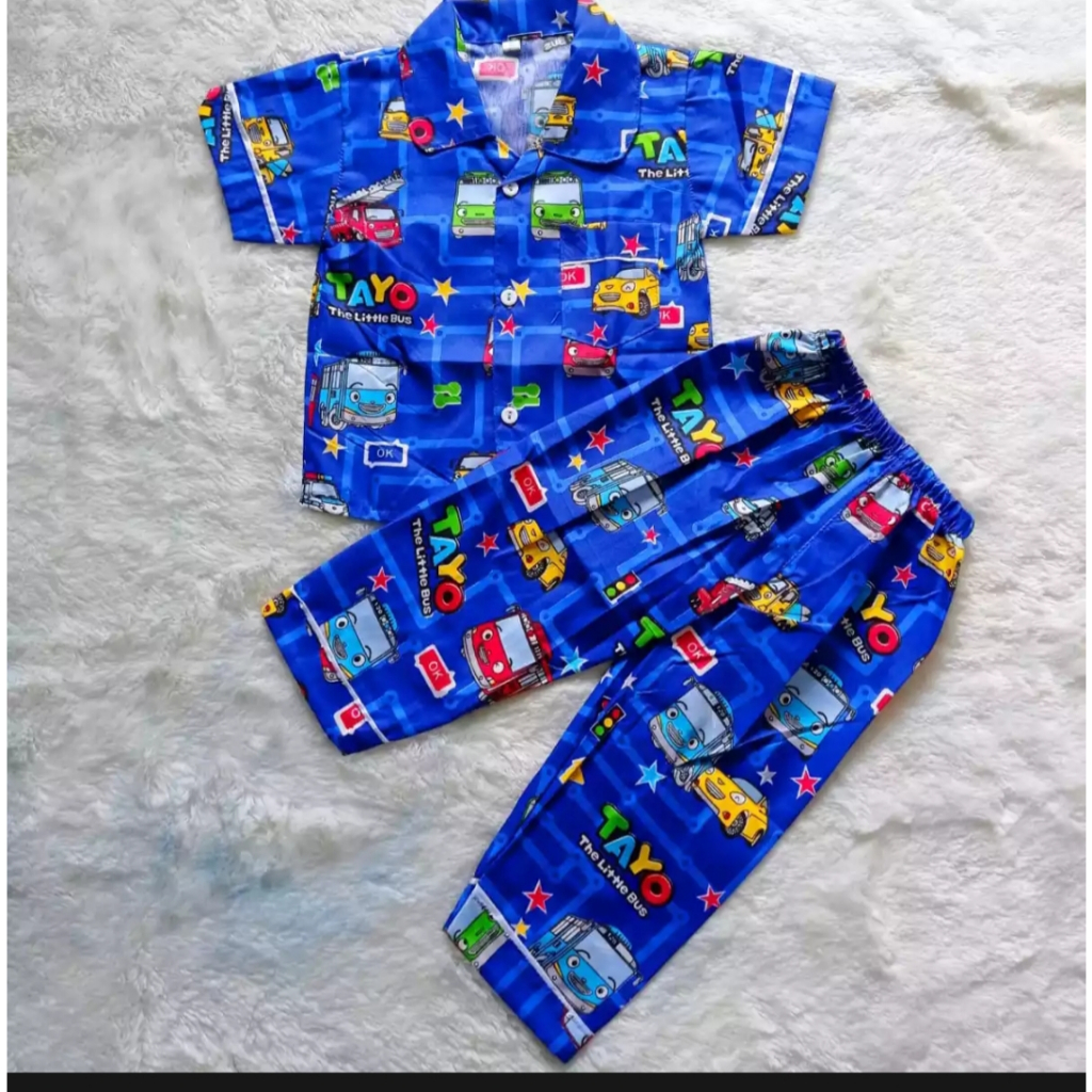 SETELAN BAJU TIDUR ANAK ANAK / PAKAIAN TIDUR ANAK MOTIF HEY TAYO UNTUK UMUR 1-12 TAHUN