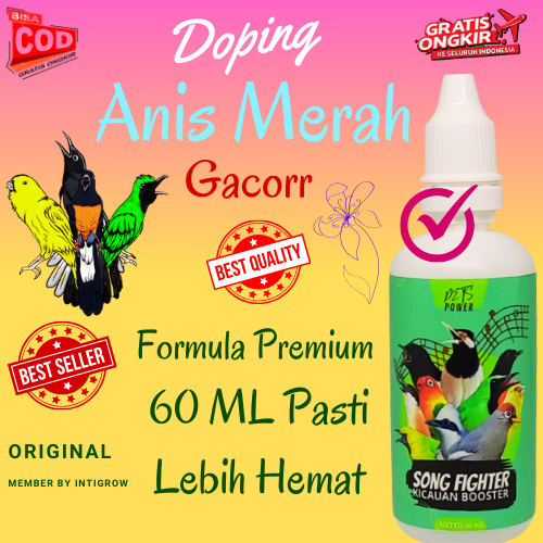 Doping Anis Merah 60 ML / Vitamin Burung Anis Merah / Vitamin Burung Anis Kembang / Vitamin Penggaco