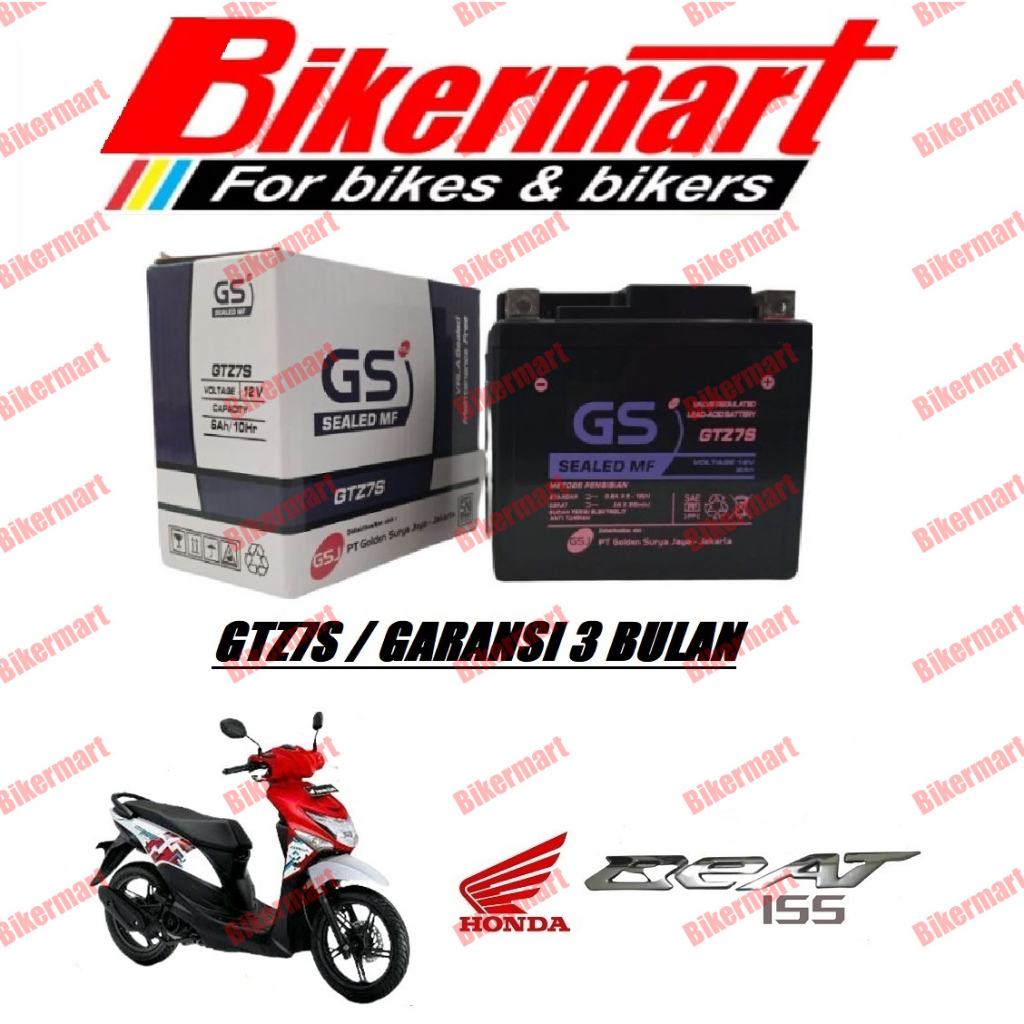 Aki Motor Honda Beat Deluxe ISS GTZ7S Accu Kering MF