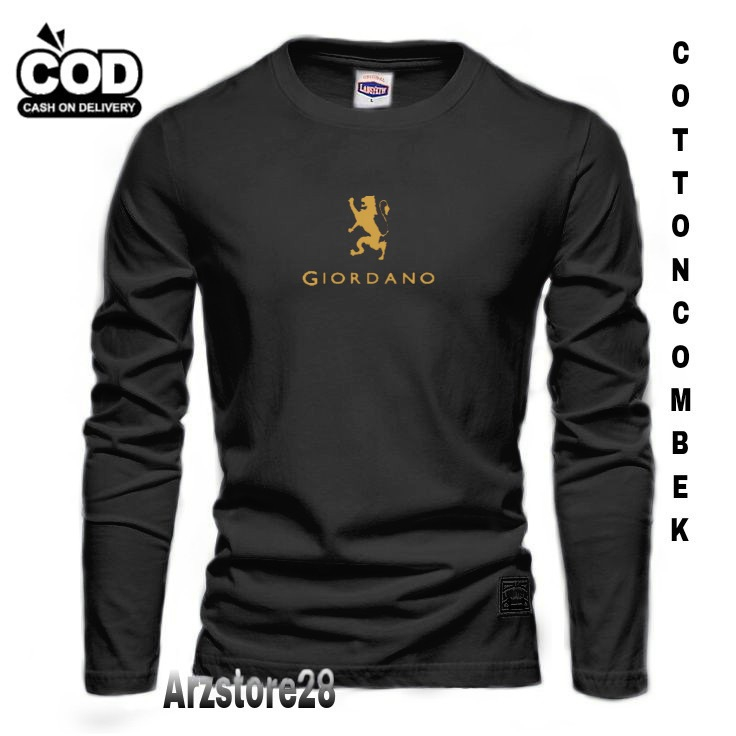 Terlaris  Free Kaos Text Gold Giordano  Kaos Distro Terbaru Kaos Termurah Panjang Tanggan Pria Wanit