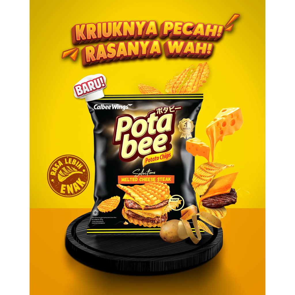 

POTABEE Selection Melted Cheese Steak Potato Chips 57 gram