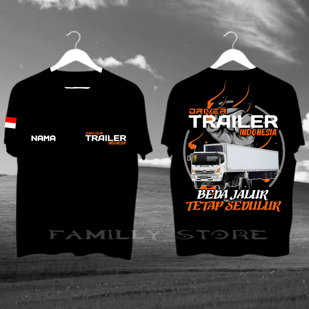 KAOS DISTRO PRIA WANITA KAOS TRAILER BISA REQUEST NAMA