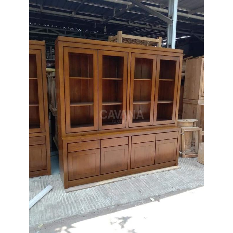 Lemari Bufet Hias Minimalis Kayu Jati