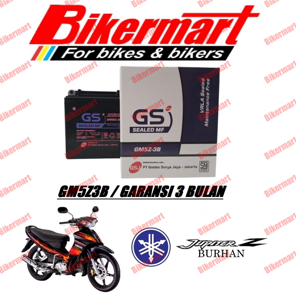 Aki Motor Yamaha Jupiter Z Burhan Jupiter Z Lama GM5Z3B Accu Kering MF