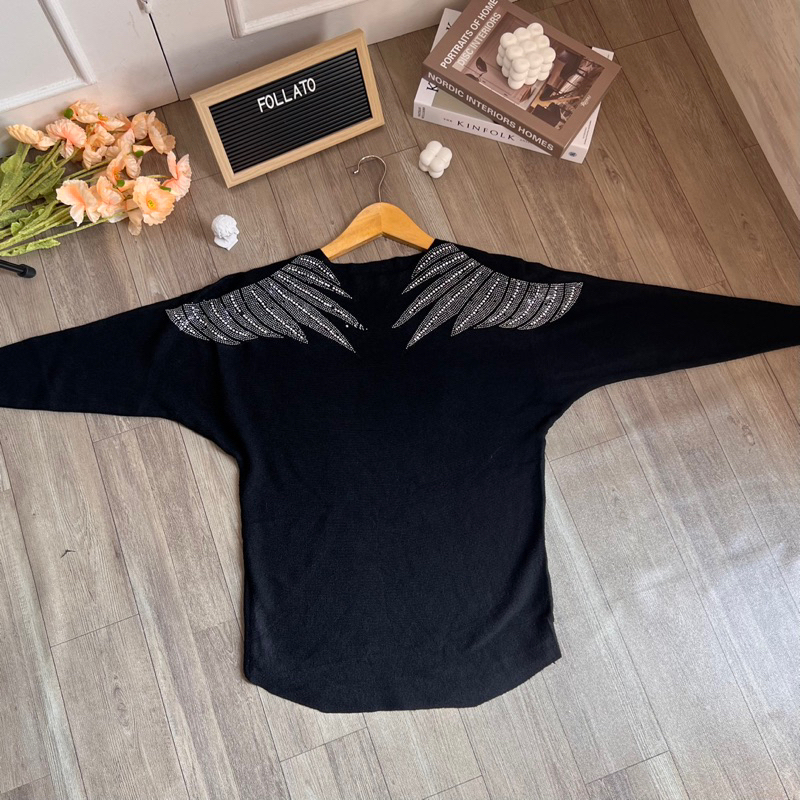 FOLLATO.ID // Sweater Rajut Sayap Import