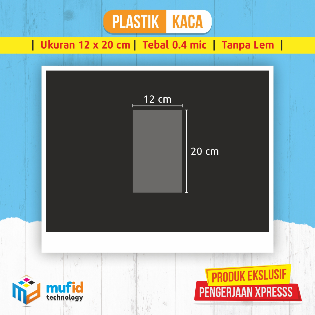 

Plastik Kaca/Souvenir 12x20 cm TANPA LEM (100 Lbr)