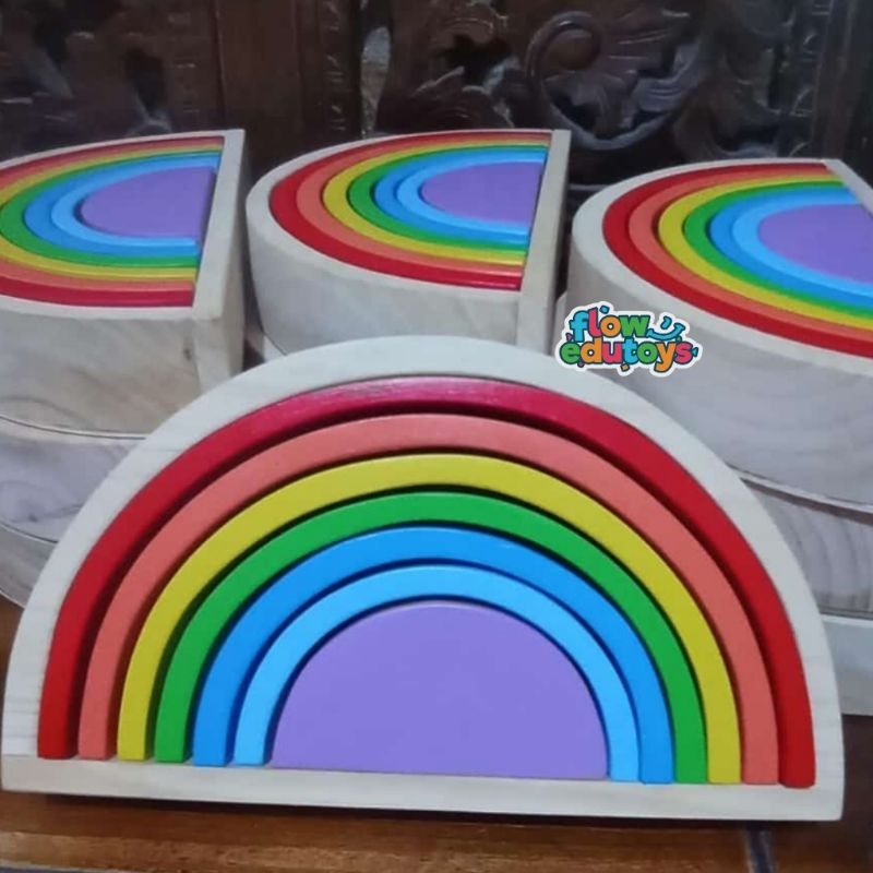 MAINAN EDUKASI BALOK PELANGI / RAINBOW STACKING / RAINBOW BLOCK