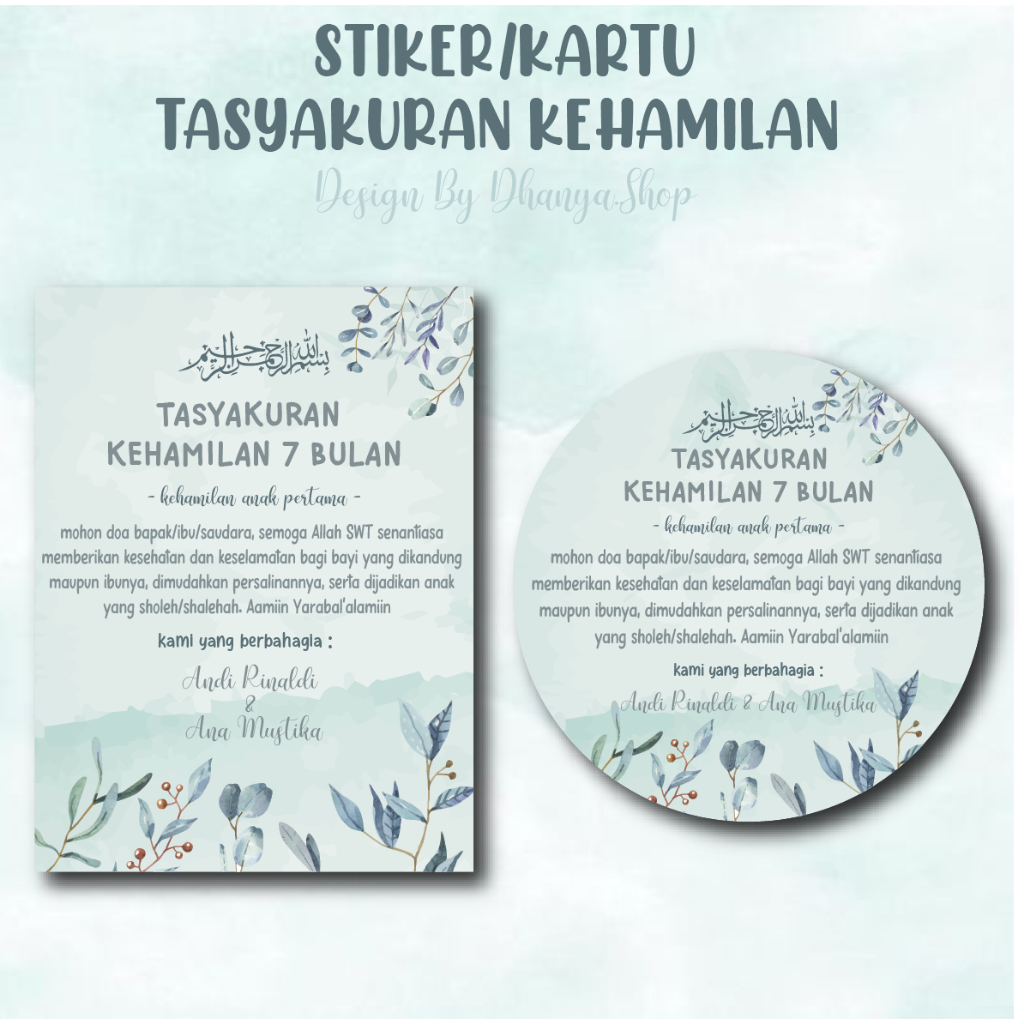 

Stiker Tasyakuran Kehamilan 4 Bulanan / 7 Bulanan / Tasyakur 4 Bulanan / Tasyakur 7 Bulanan (Part 3)
