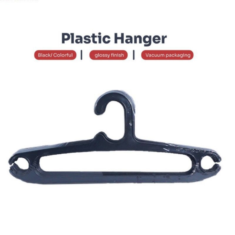Gantungan Baju Plastik Hitam Hanger Baju Plastik Tebal