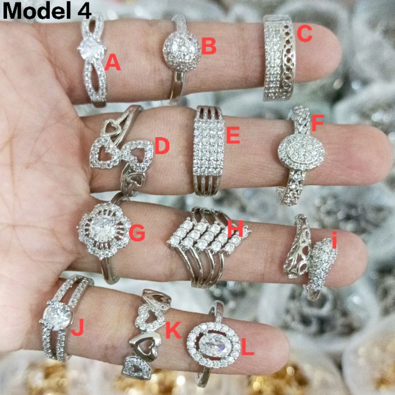Cincin Wanita Dewasa Warna Silver Aneka Model Titanium Fashion Model Korea Perhiasan Bahan Koin Lama