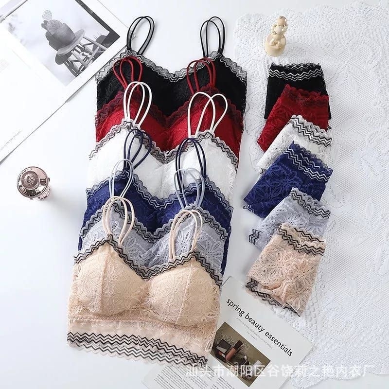 SET Bra Dan Celana dalam Korea Fashion Zig Zag Pakaian Dalam Wanita Bh