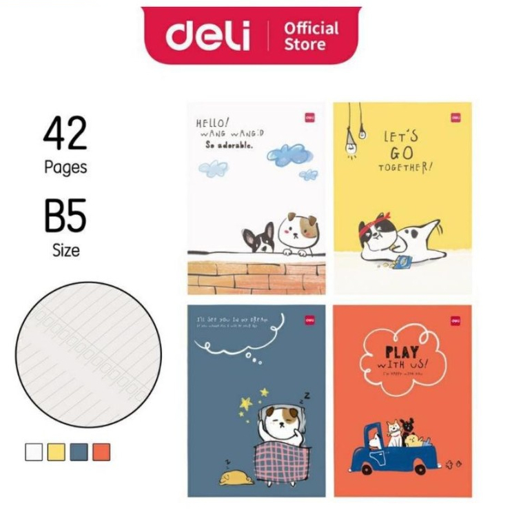 

Deli Writing Book / Buku Tulis Sekolah B5 42lembar Random Color CNB542