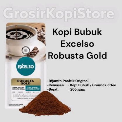 

Kopi Bubuk Excelso Robusta Gold 200g