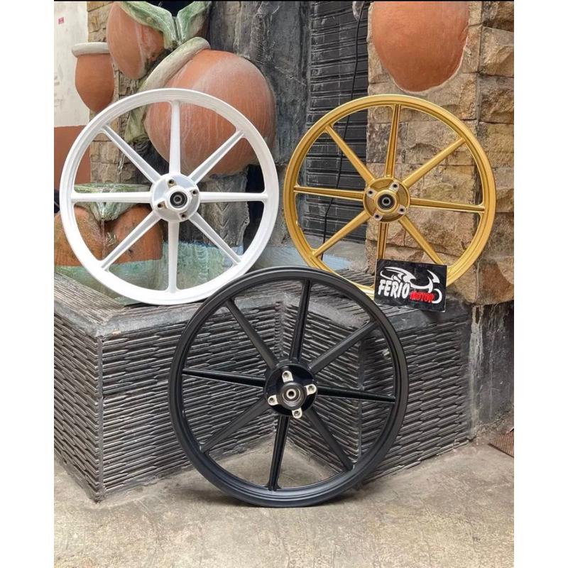 Velg Rossi P8 Revo absolut Supra FIT Kharisma Supra X125 Hitam Putih gold SWAN Grand