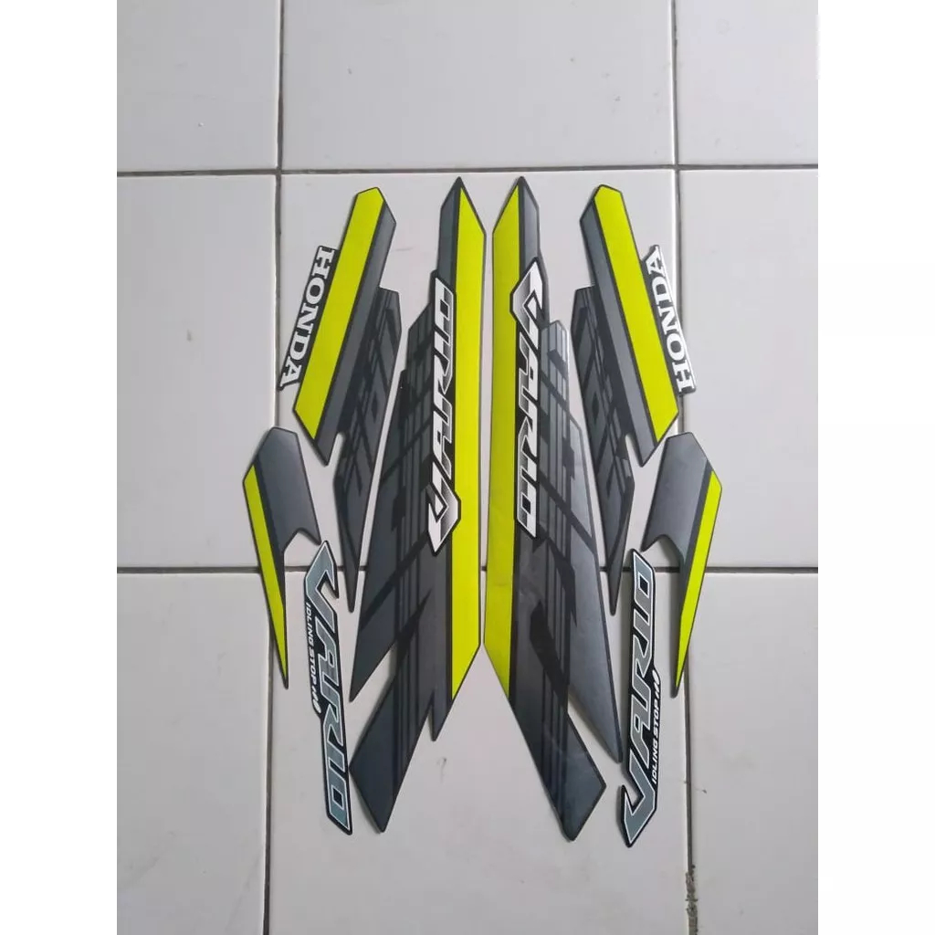 stiker striping honda vario 125 2017 hitam hijau lis body original