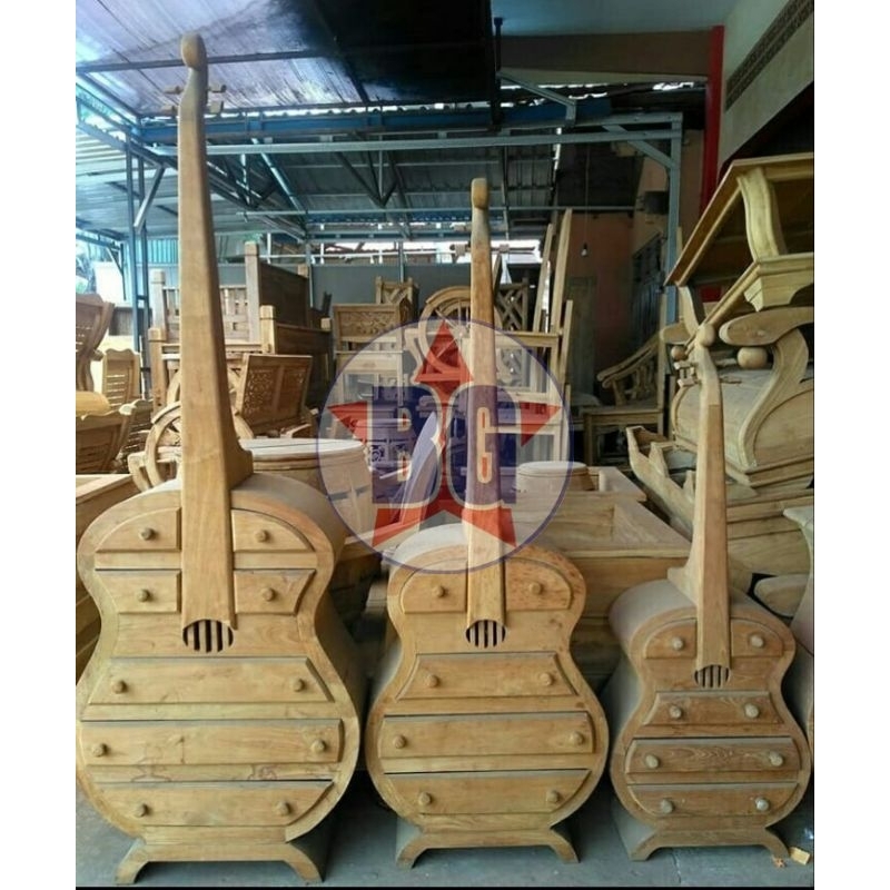 nakas buffet jati unik model gitar buffet antik