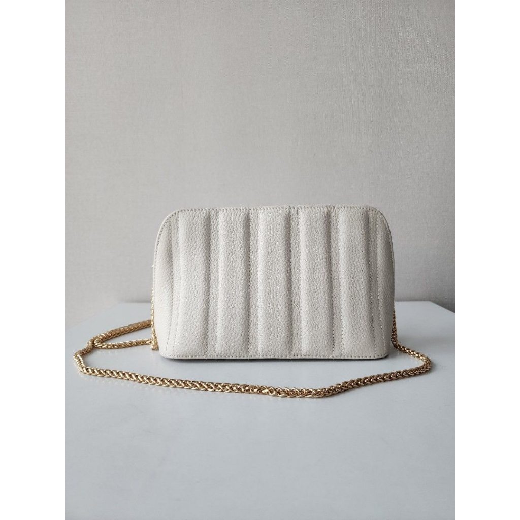 Beige Leather Sling Bag Mooij