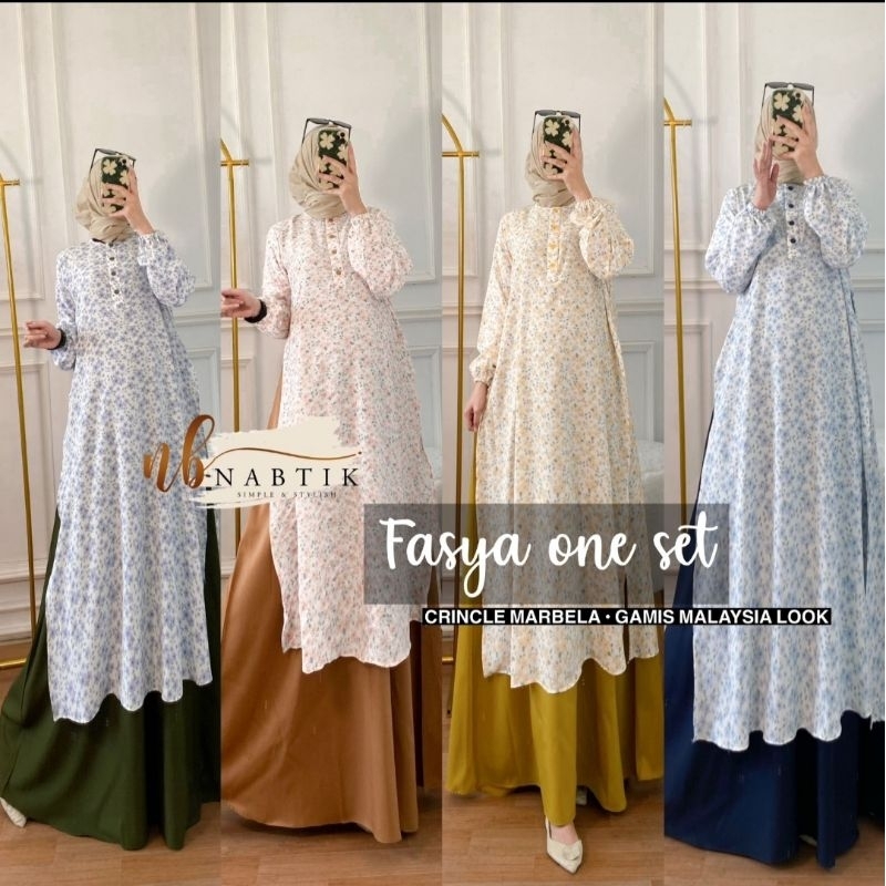 gamis muslimah neww FASYA*( one set ) gamis Malaysia terkini original by nabtik