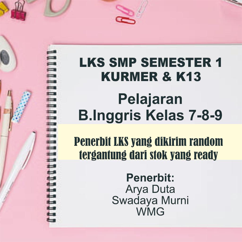 LKS Pelajaran Bahasa Inggris SMP Kelas 7 8 9 Semester 1 Ganjil