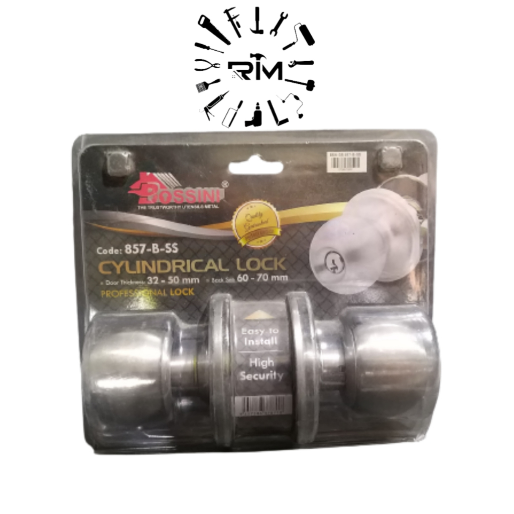 Kunci Pintu bulat Cylindrical lock Bossini berkualitas