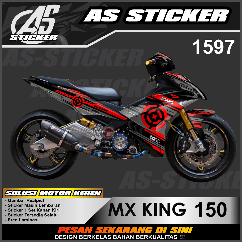 1597a Decal Costum Sticker MX KING Full Body Desain Vektor Hayabusa Ready Stok